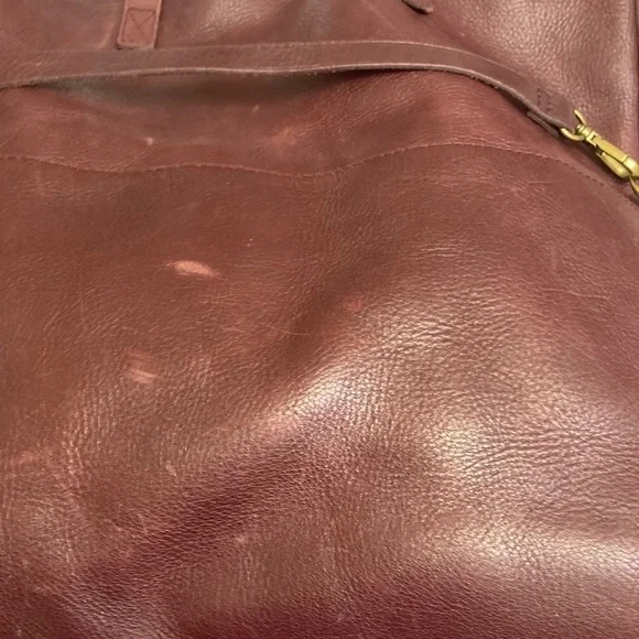 Madewell burgandy leather tote foldover messenger crossbody bag - Picture 13 of 13